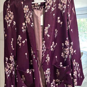 New with tag maroon flowered silk blazer